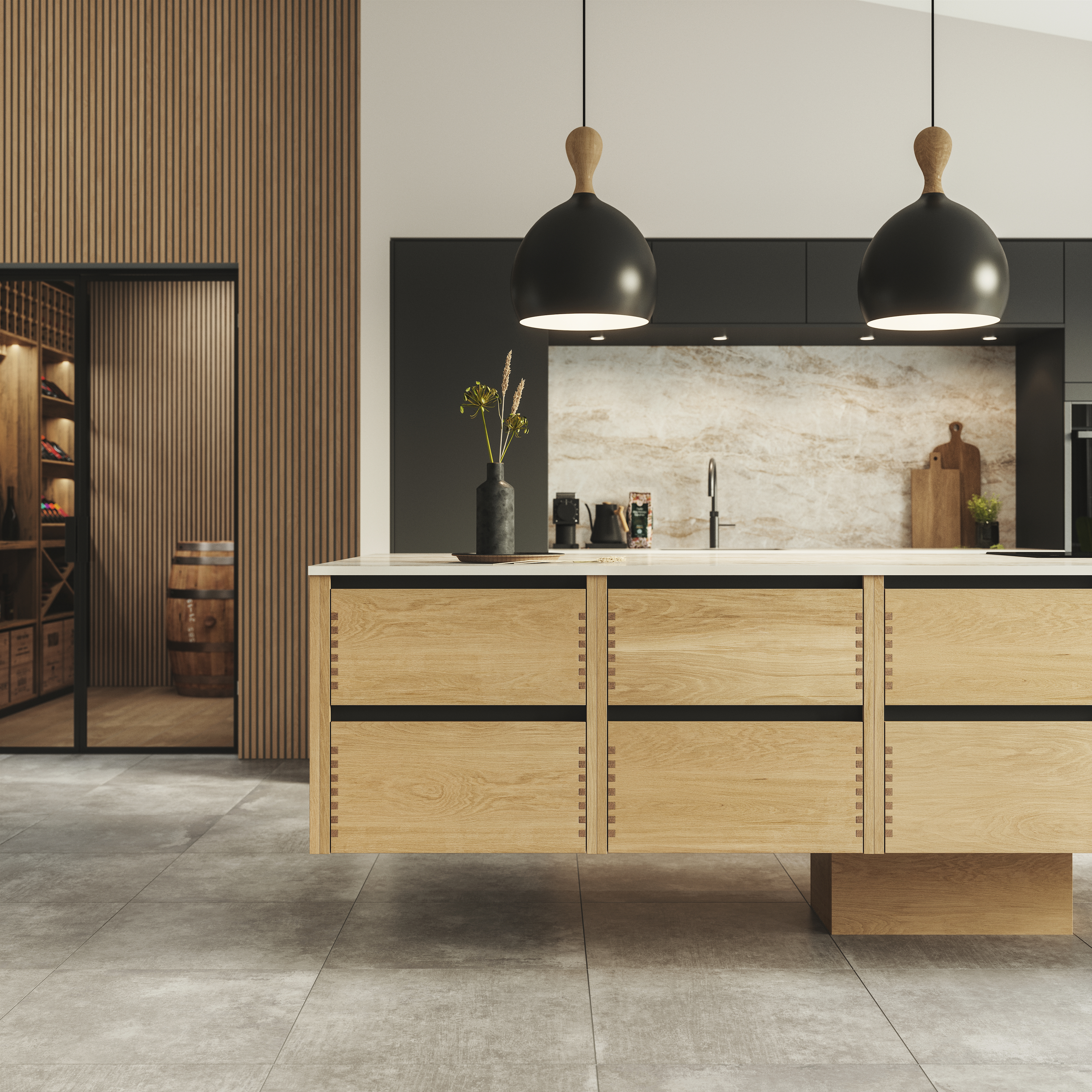Svævende køkkenø fra Designa